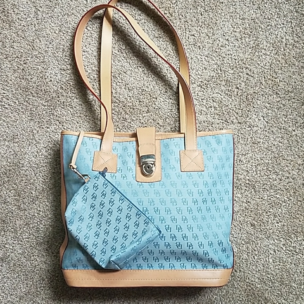 Dooney & Bourke Blue Logo Tote with Pouch